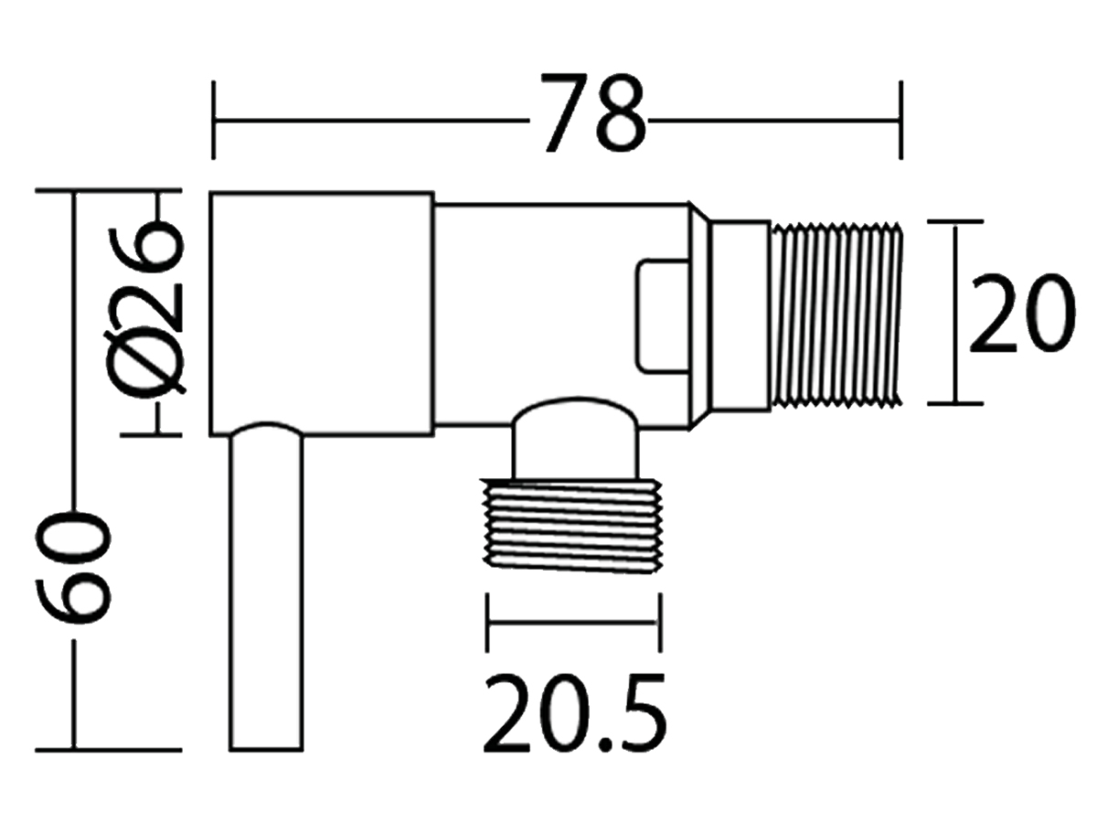 AV-2403 Angle Valve Dimension