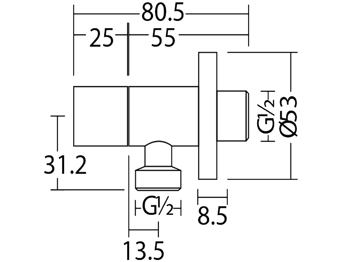 AV-2405 Angle Valve Dimension