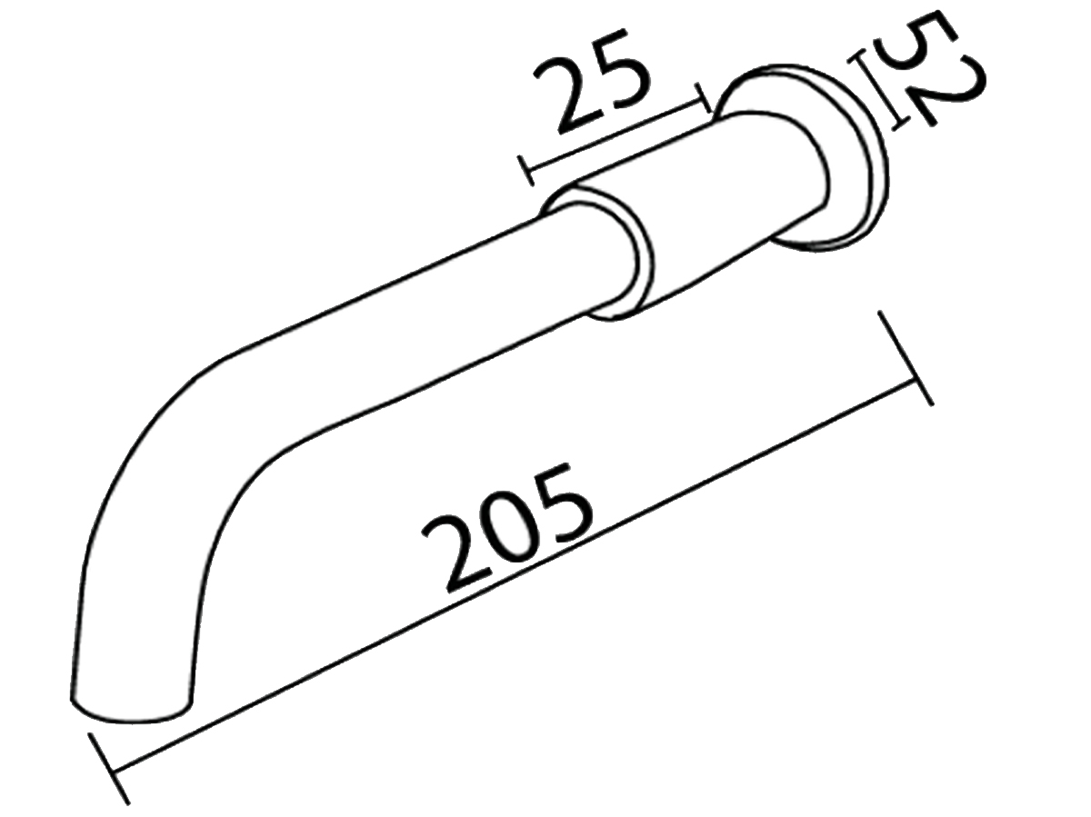 042 Bath Spout Dimension
