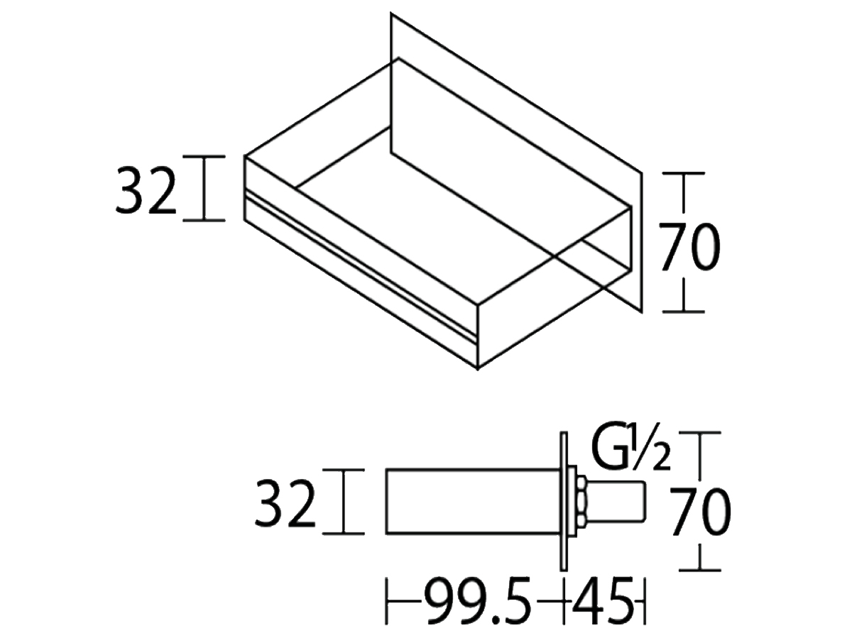 612 Bath Spout Dimension