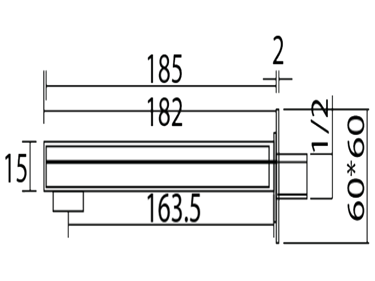 T118 Bath Spout Dimension