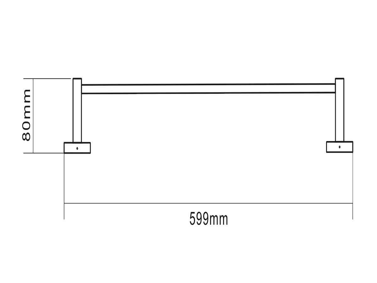 3403-24/3403-28 Single Towel Bar Dimension B