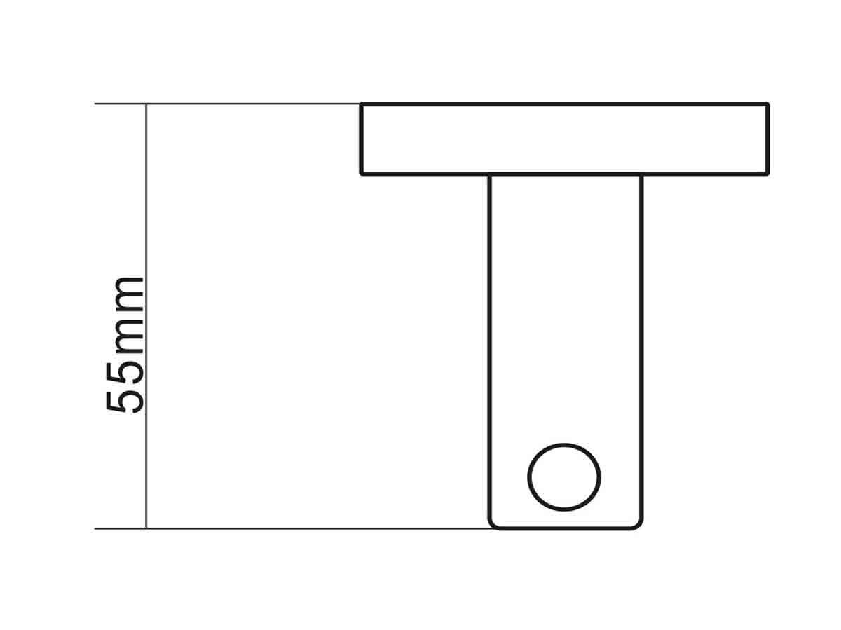 3410 Single Robe Hook Dimension