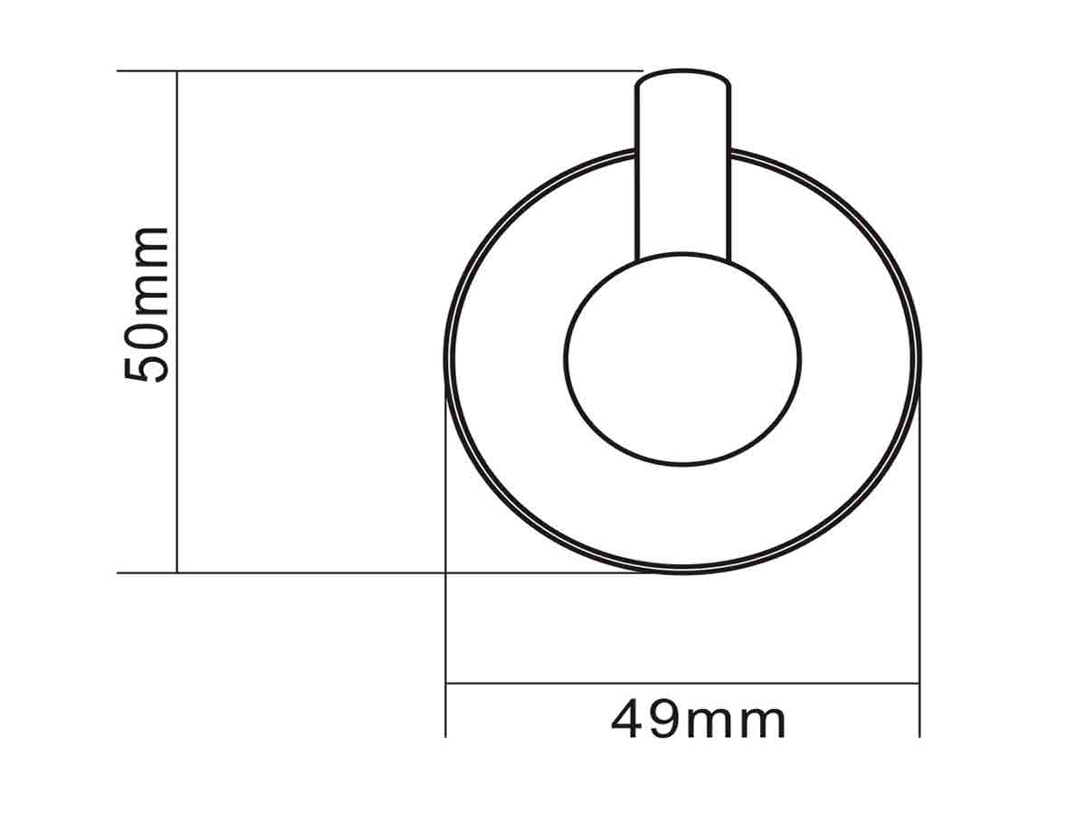 3410 Single Robe Hook Dimension B