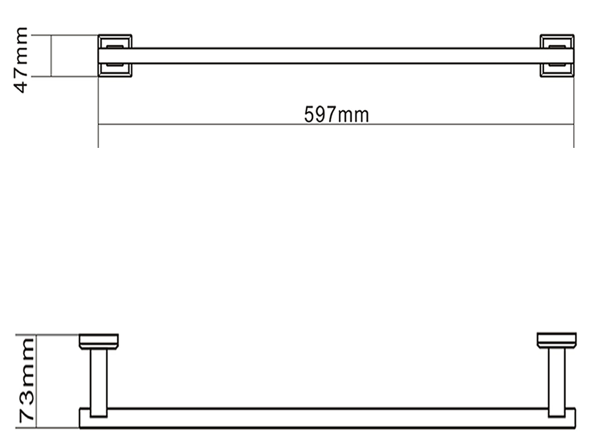 3703 Single Towel Bar Dimension