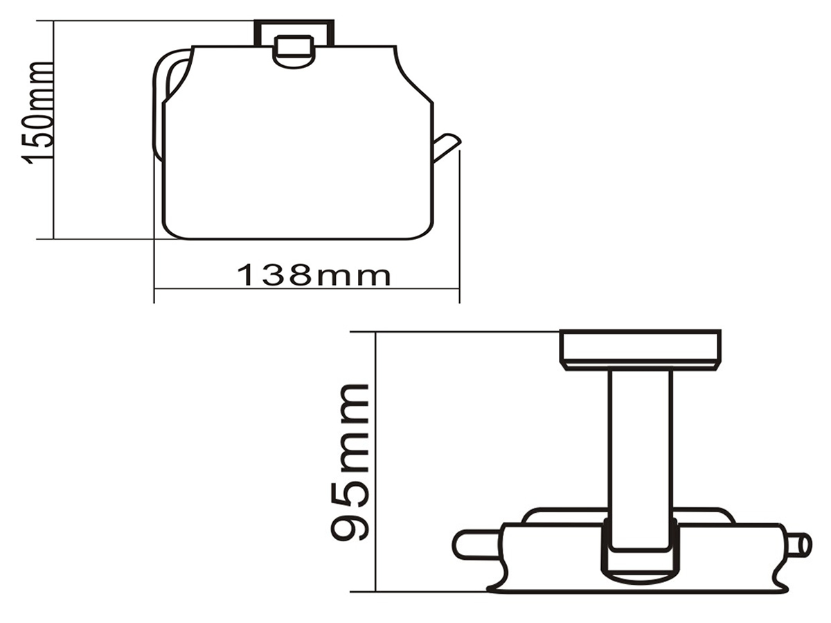 3707 Toilet Paper Holder Dimension