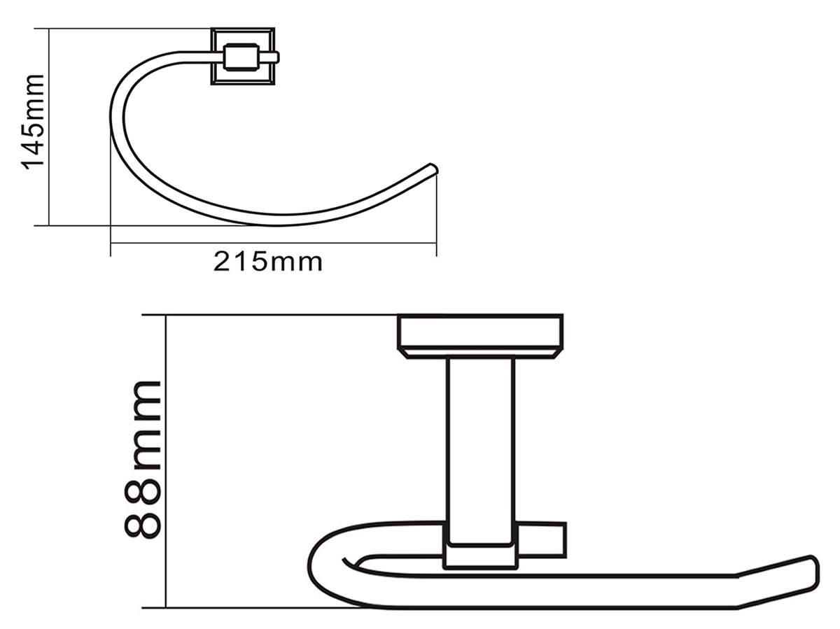 3708 Towel Ring Dimension