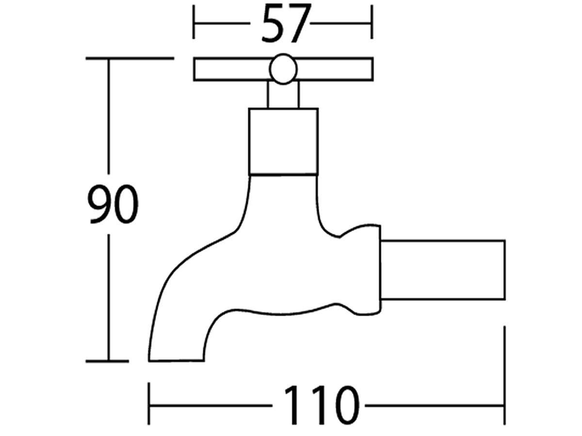 32013-C1 Wall Bib Tap Dimension