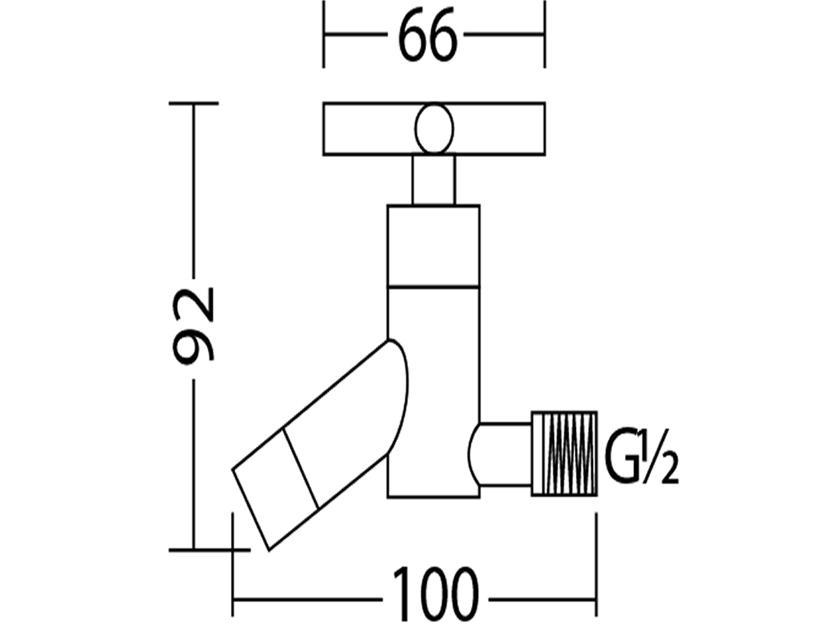 3432-C1 Wall Bib Tap Dimension