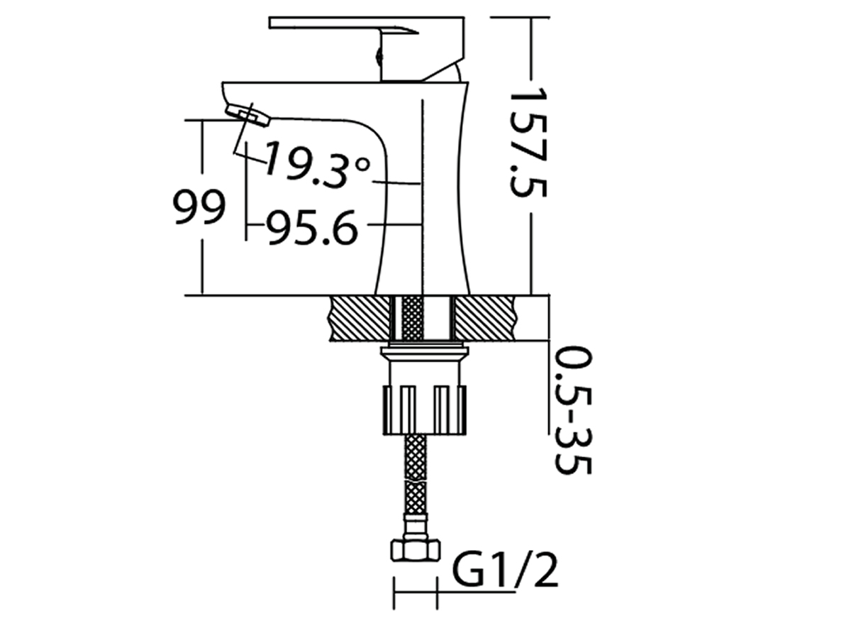 CR-4301 Basin Mixer Dimension