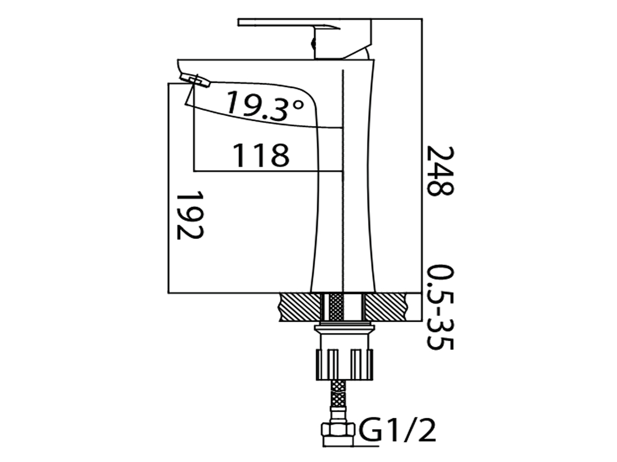 CR-4301H Tall Basin Mixer Dimension