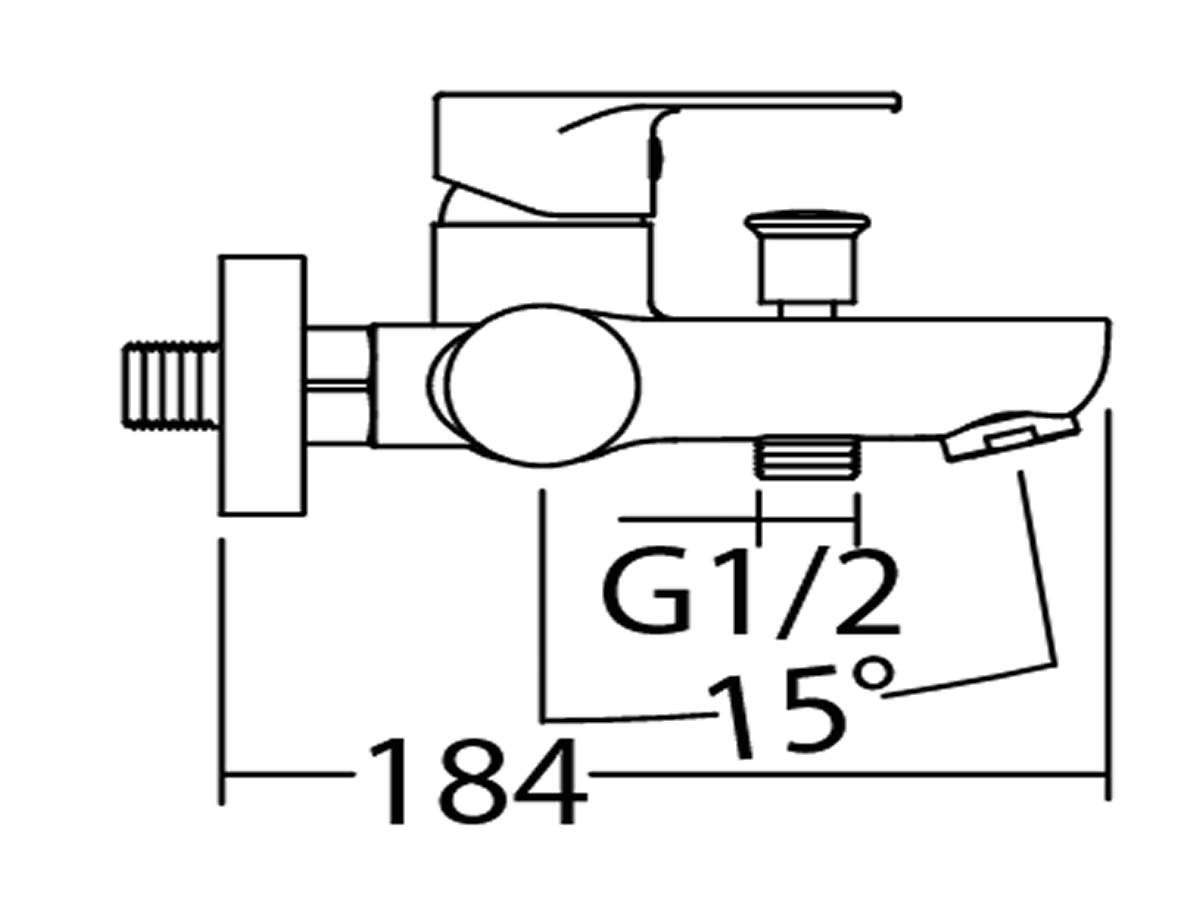 CR-4304 Exposed Bath Shower Mixer with Diverter Dimension