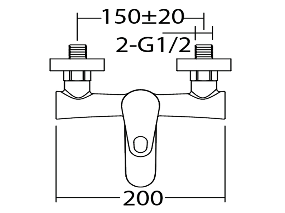CR-4304 Exposed Bath Shower Mixer with Diverter Dimension B