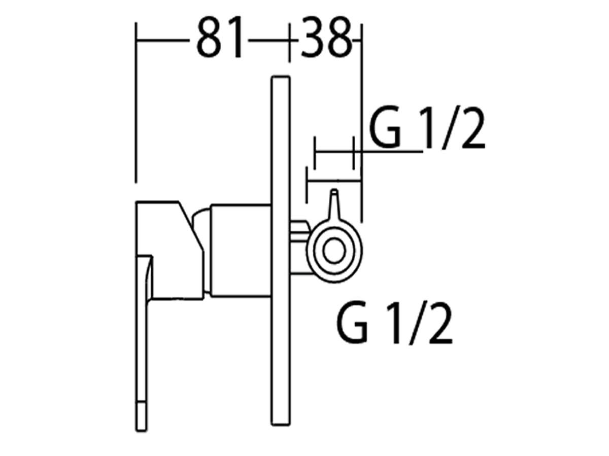 CR-4309 Concealed Cold Shower Mixer Dimension B