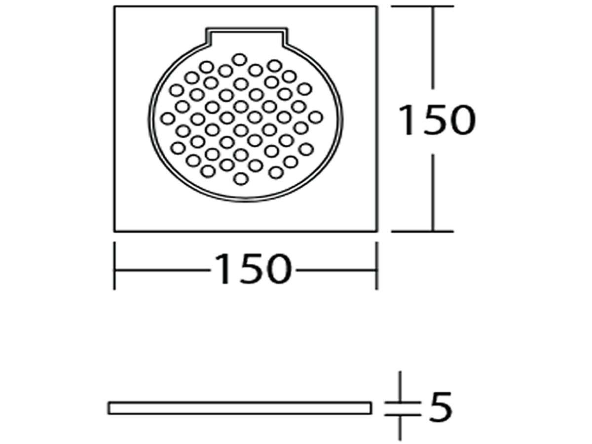FT260 Floor Trap 150mm x 150mm Dimension