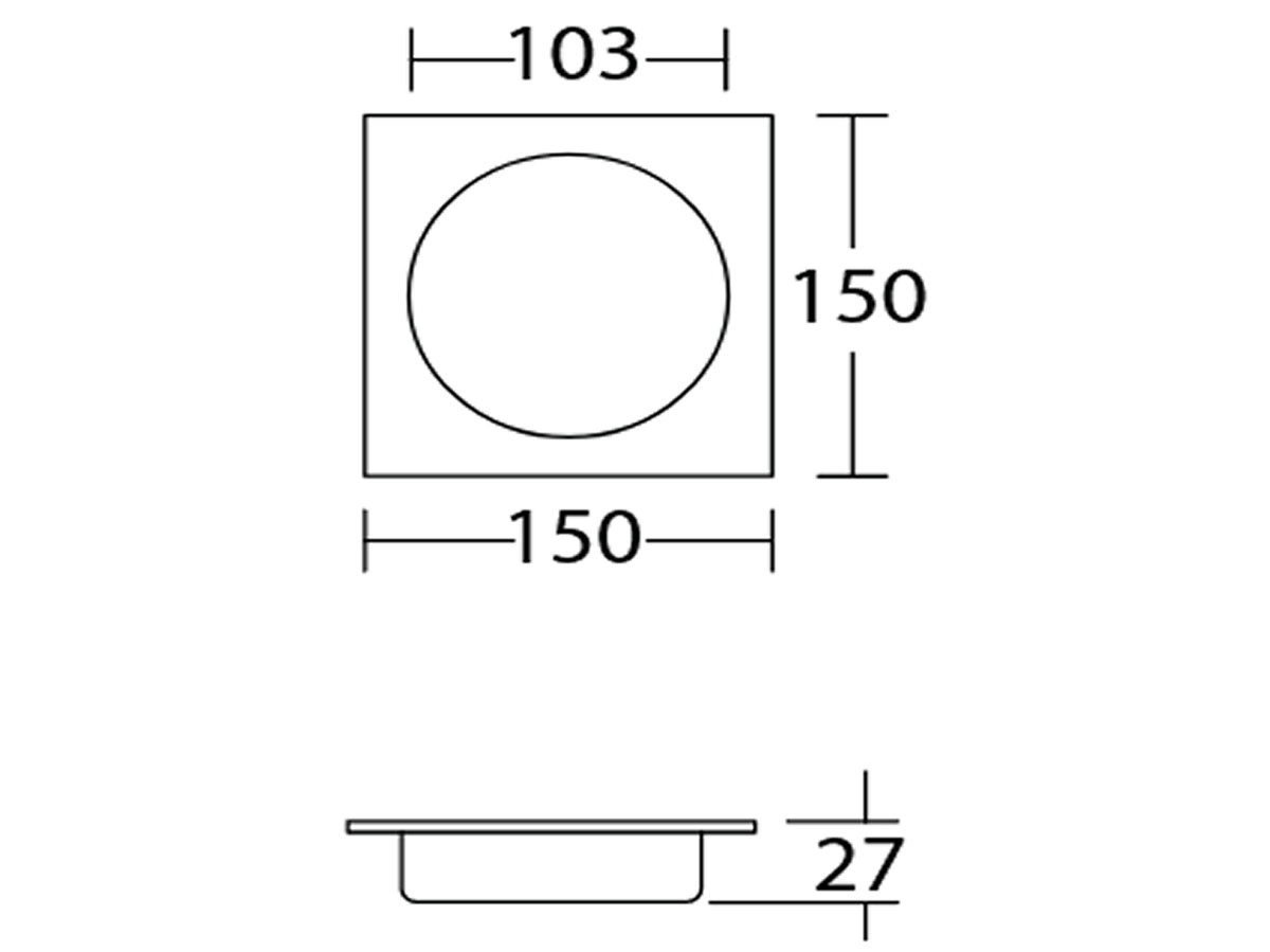 FT716 Floor Trap 150mm x 150mm Dimension