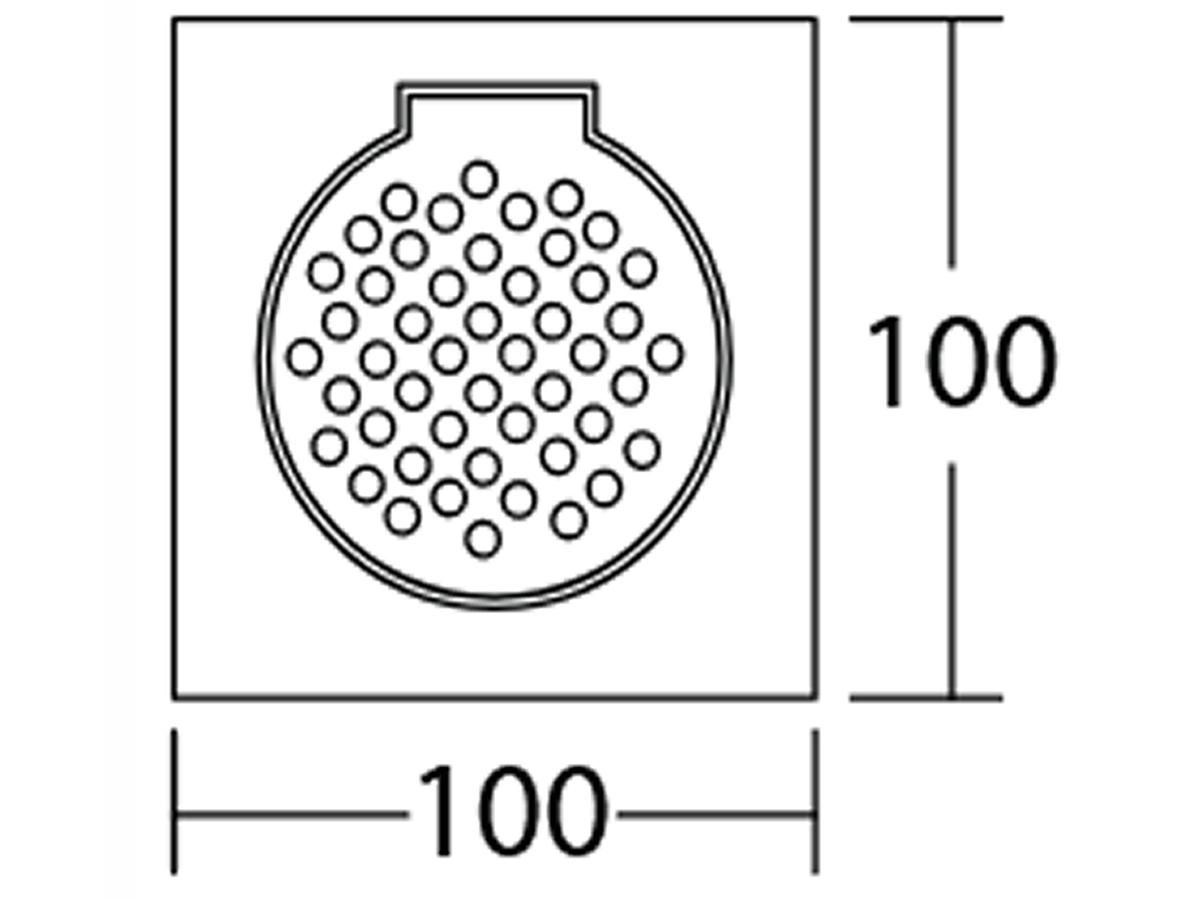 PVC210 Floor Trap 100mm x 100mm Dimension
