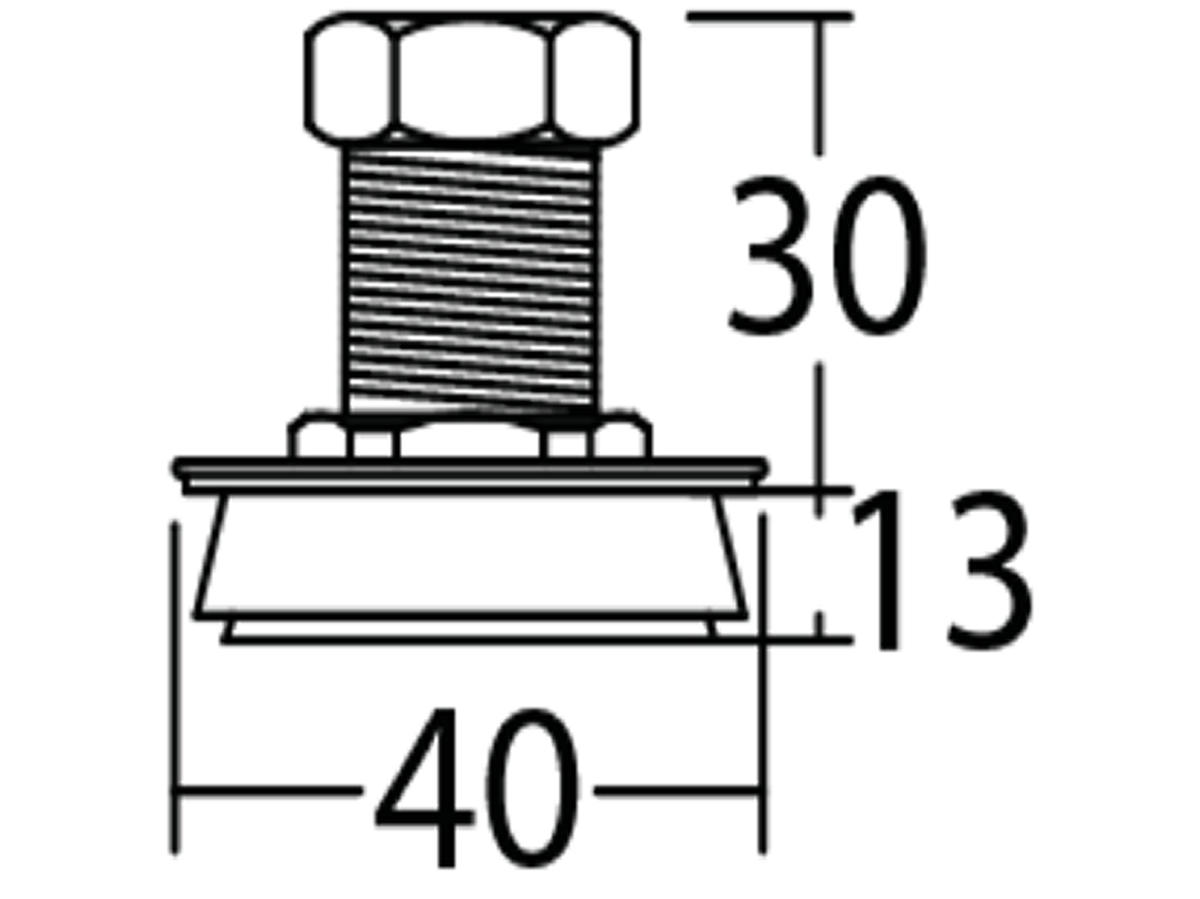 Z-27 Urinal Metal Spud Dimension