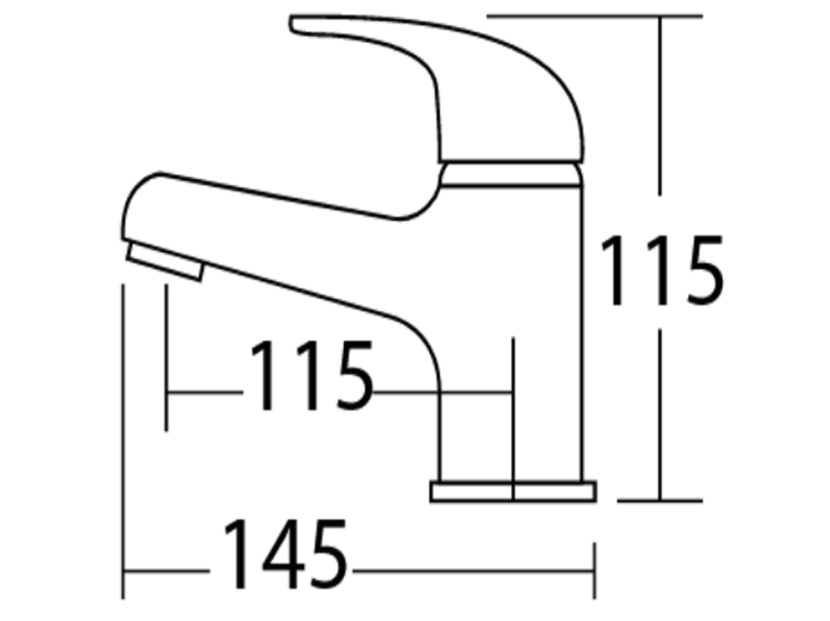 IE-5701 Basin Mixer Dimension