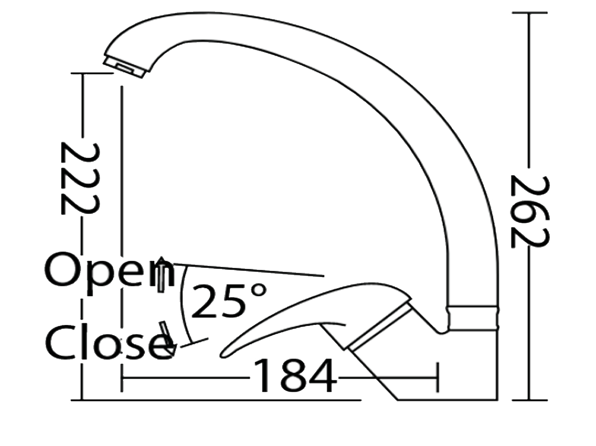 IE-5708 Pillar Sink Mixer Dimension