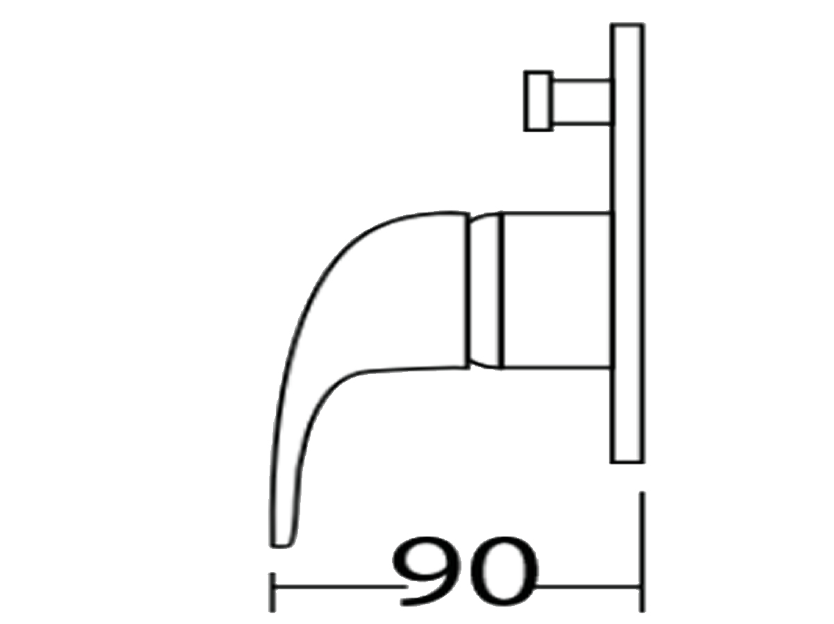 IE-S720 Concealed Bath Shower Mixer with Diverter Dimension