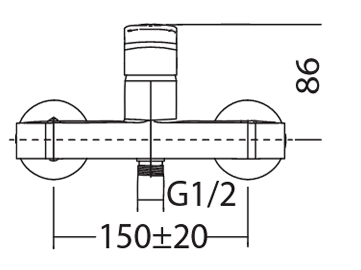 OT-3702 Exposed Shower Mixer Dimension B
