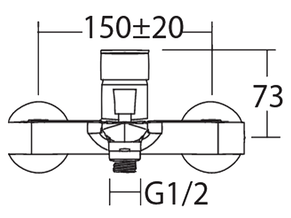 OT-3704 Exposed Bath Shower Mixer with Diverter Dimension