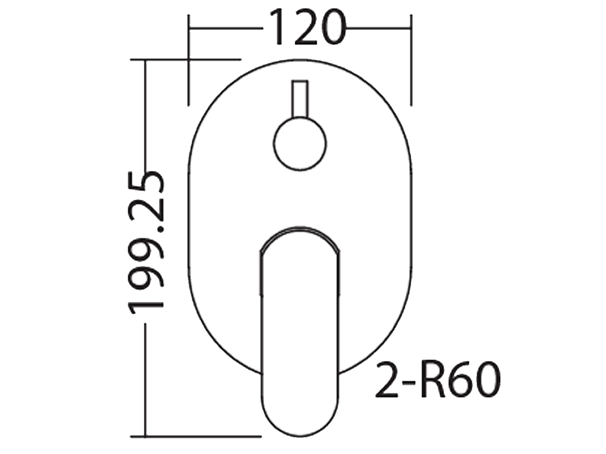 OT-3710 Concealed Bath Shower Mixer with Diverter Dimension