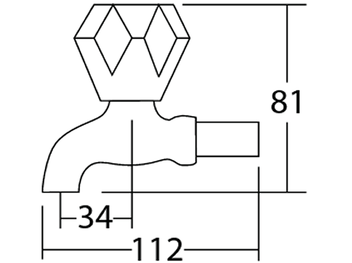 32013-R1 Wall Bib Tap Dimension