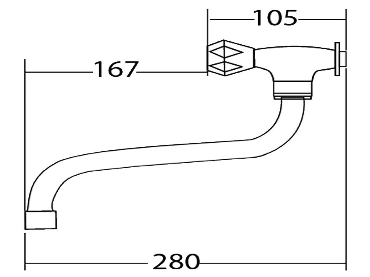 74012-R1 Ablution Tap Dimension