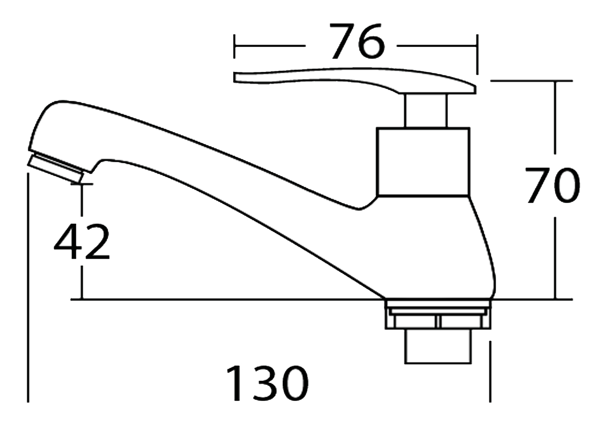 33016-S1 Elongated Basin Tap Dimension