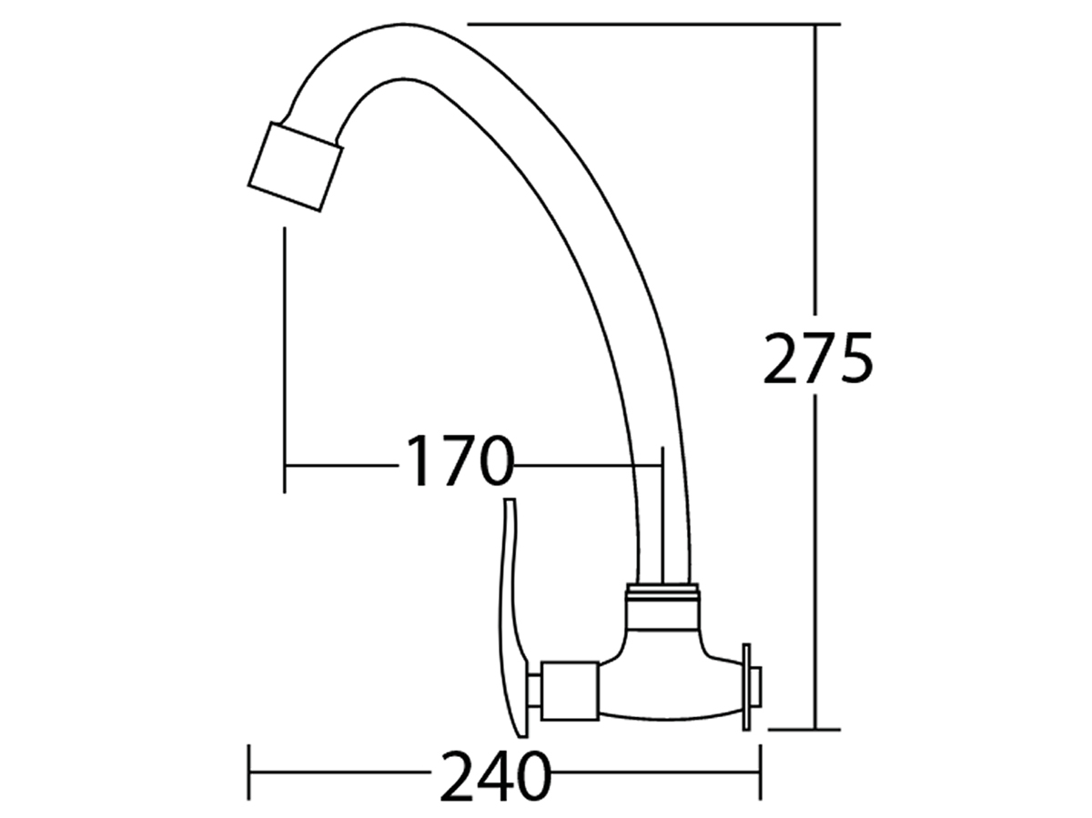 72012-S1 Wall Sink Tap Dimension