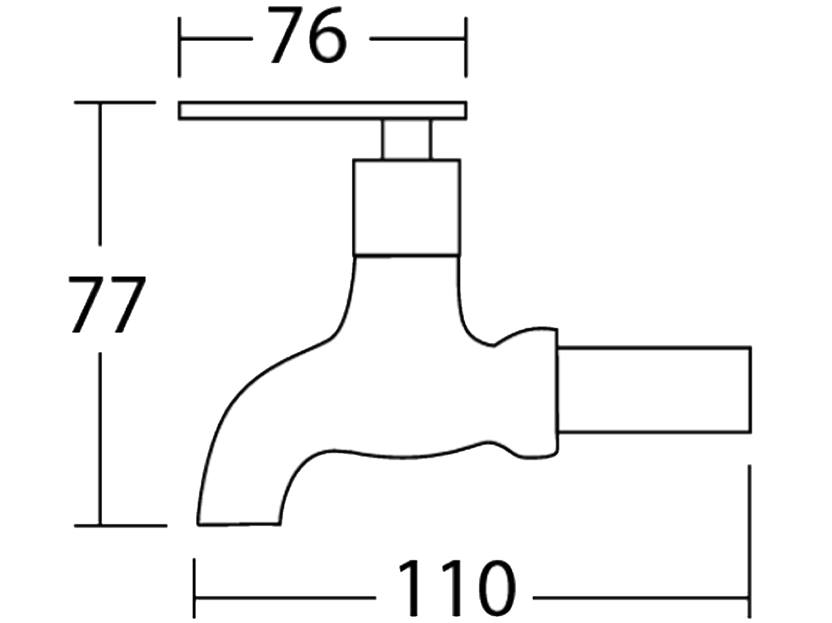 32013-S2 Wall Bib Tap Dimension