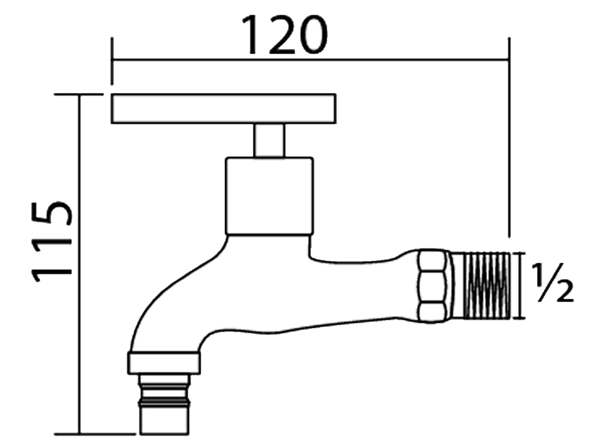 32037-S3 Hose Bib Tap Dimension