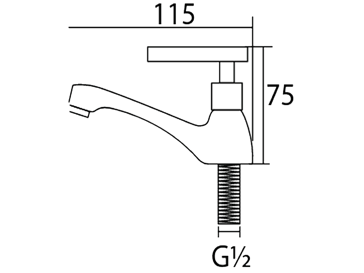 33014-S3 Basin Pillar Tap Dimension