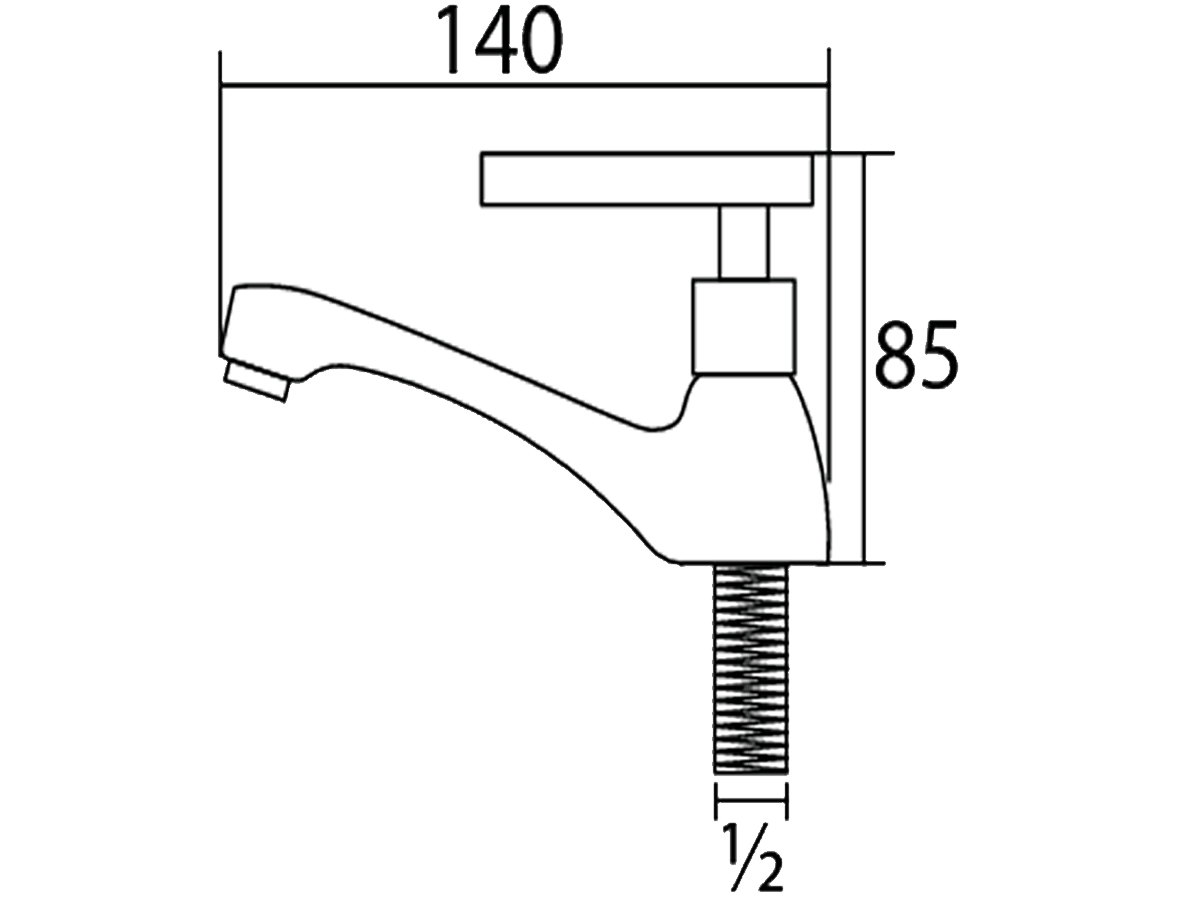 33016-S3 Elongated Basin Pillar Tap Dimension