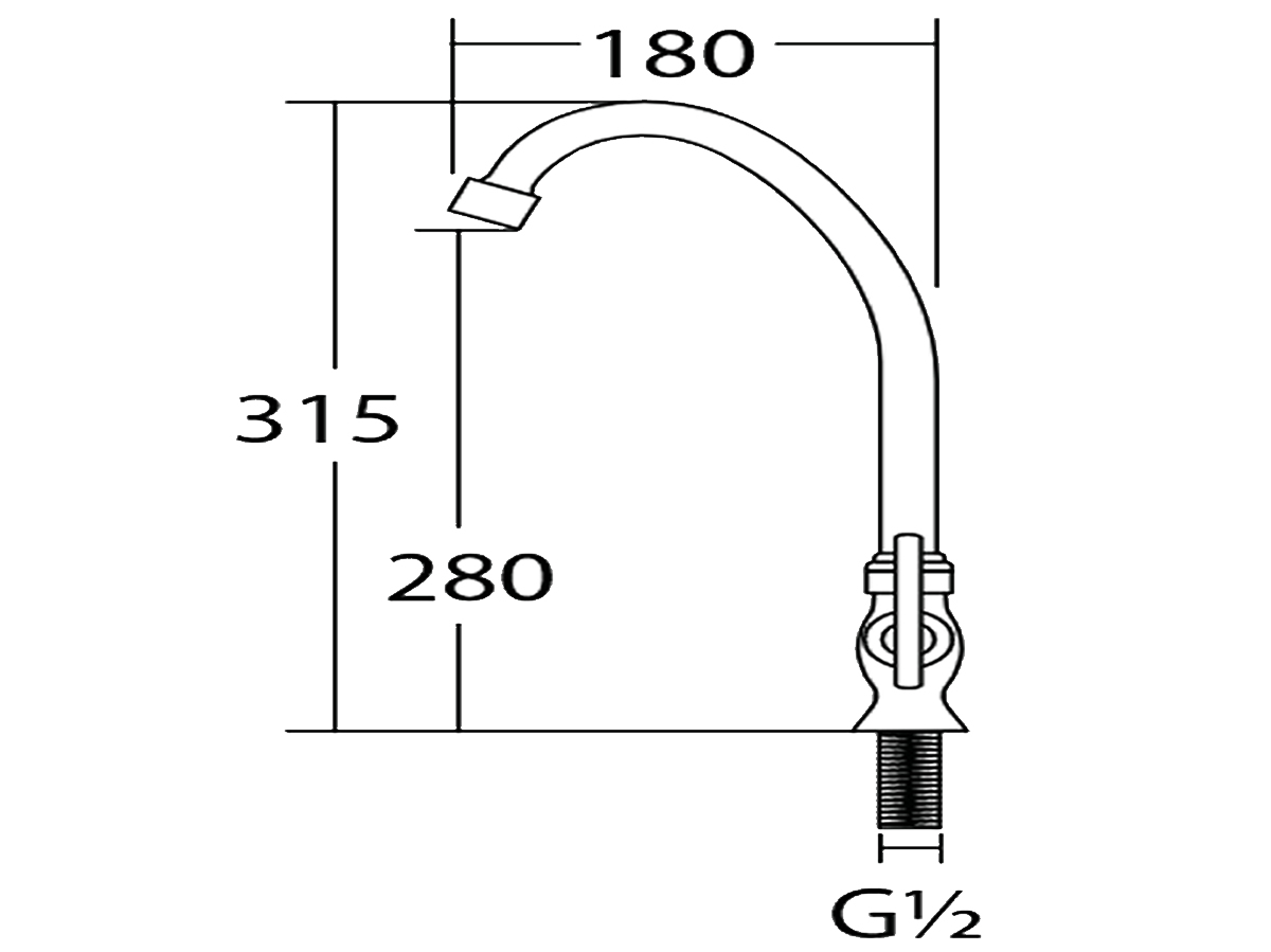 73012-S3 Pillar Sink Tap Dimension