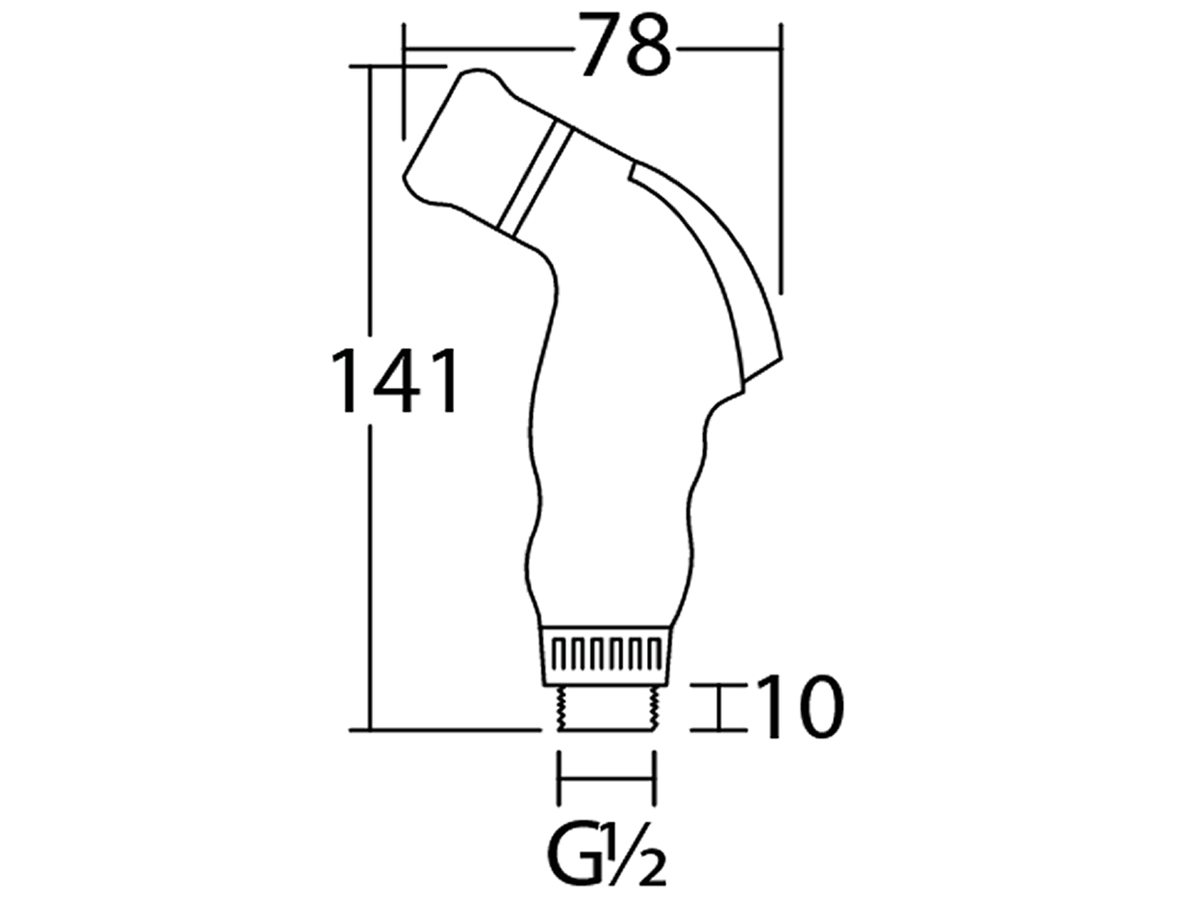 SB-220 Hand Spray Bidet Dimension