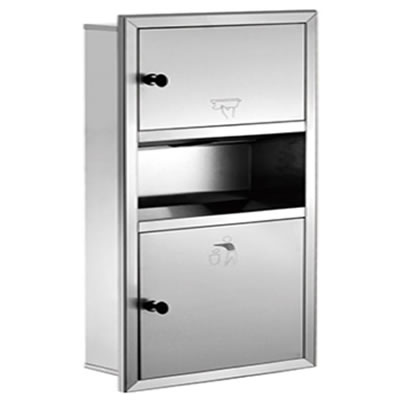 V-9583 Recessed Paper Tower Dispenser With Waste Bin Image