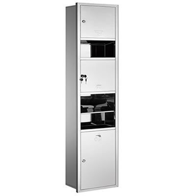 V-9585F Recessed Paper Tower Dispenser With Handryer And Waste Bin Image