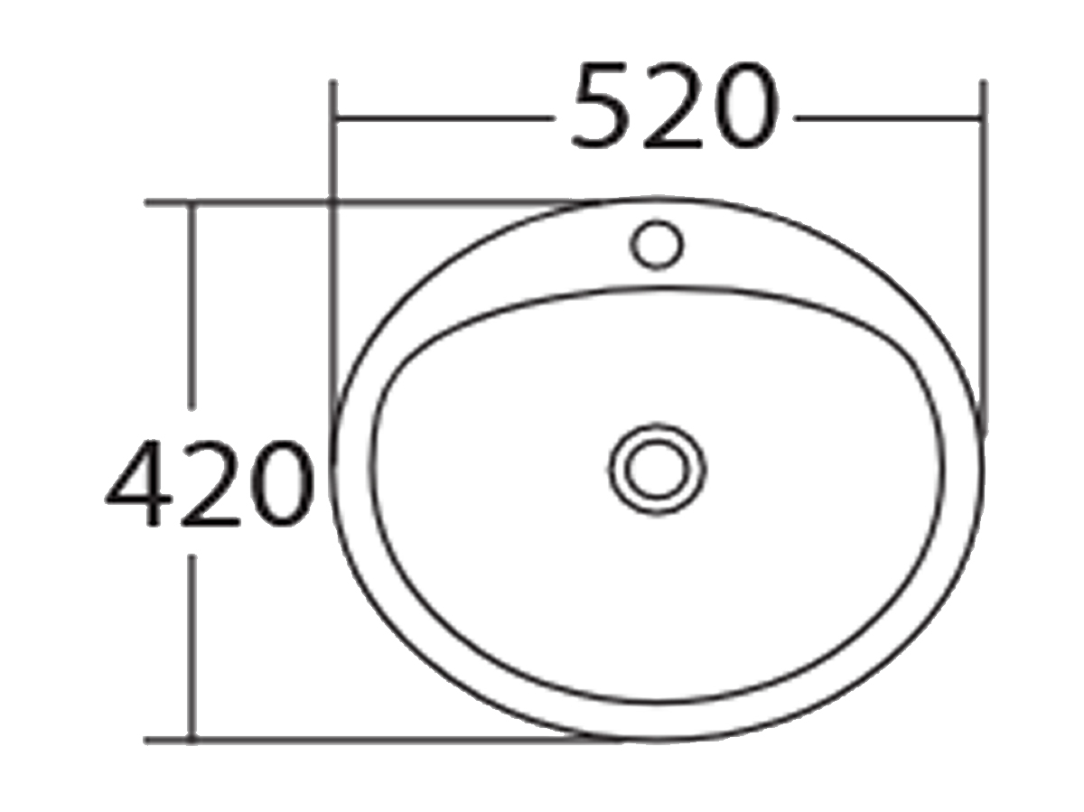 WB-4400 Vanity Top Basin Dimension