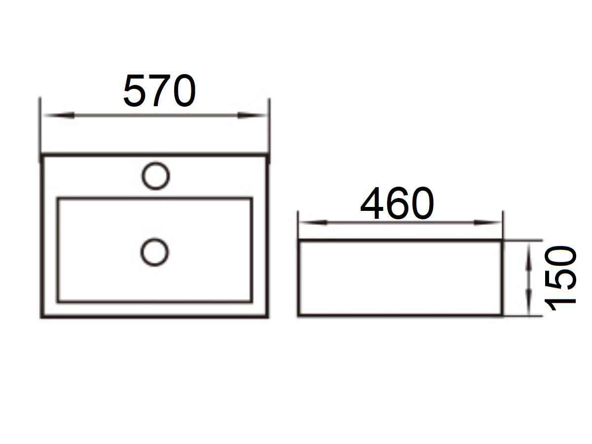 WB-510B Countertop Basin Dimension