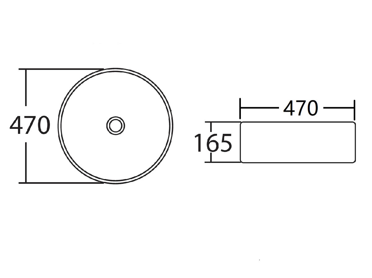 WB-520B Countertop Basin Dimension
