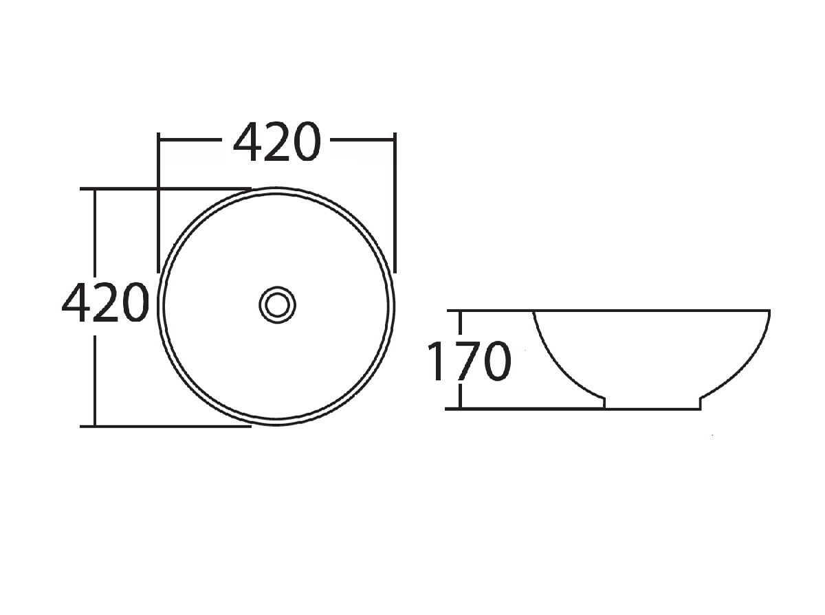 WB-521A Countertop Basin Dimension