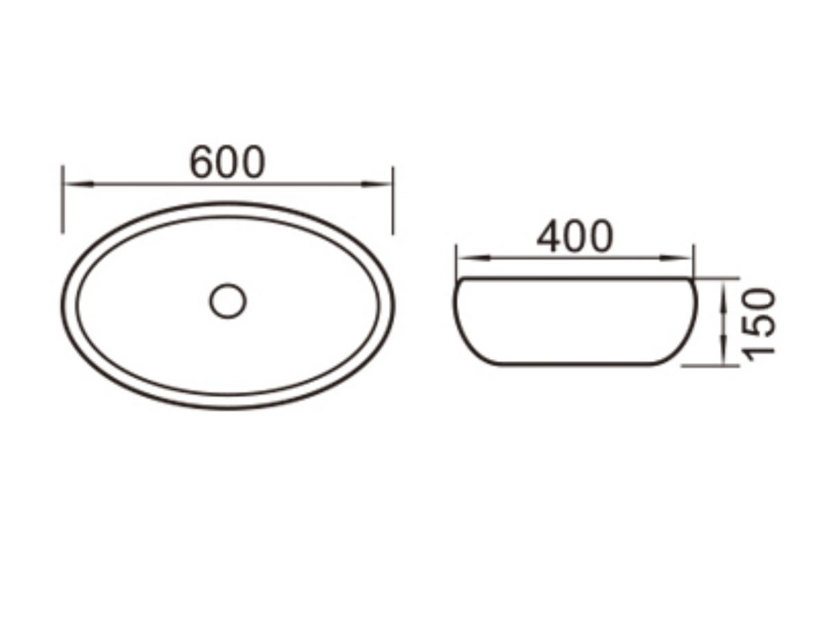 WB-544 Countertop Basin Dimension