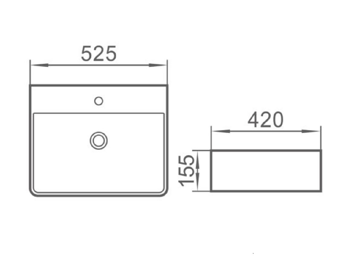 WB-560 Countertop Basin Dimension
