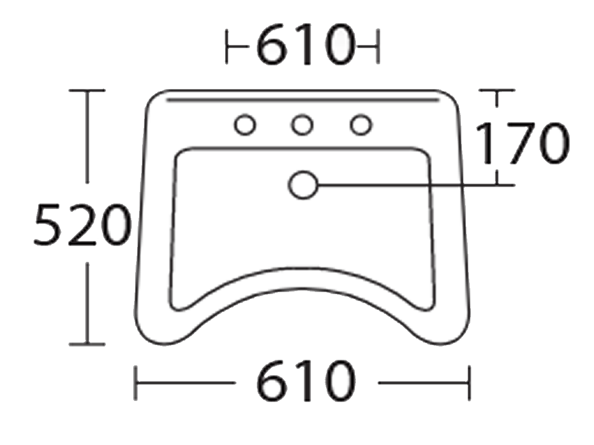 WB-7464 Handicapped Basin Dimension B