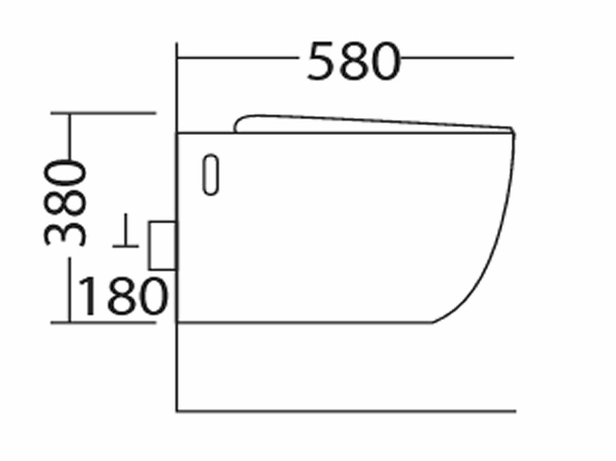 WC-313P Wall Hung Water Closet Dimension