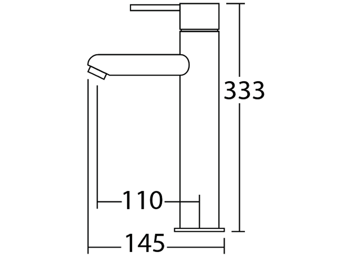 WV-2205 Tall Basin Mixer Dimension
