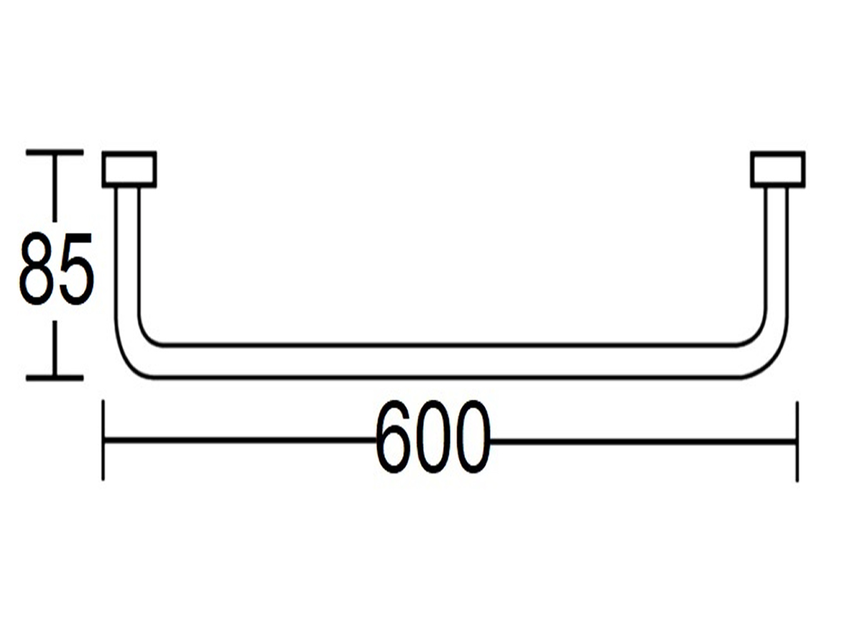 GB-19R Straight Grab Bar Dimension